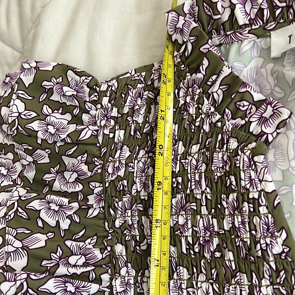 THML smocked Floral Blouse puff sleeve XS - Picture 13 of 16